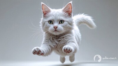 Chaton en plein saut