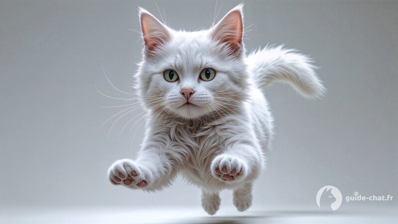 Chaton en plein saut